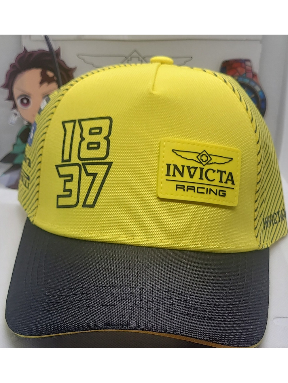 Invicta Racing Formula 1 Cap Yellow Black Sponsor Logos Team Hat RN#147033